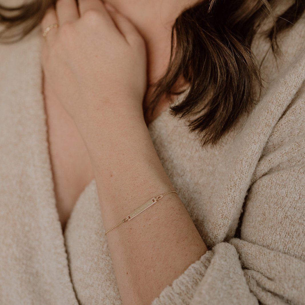 Gravur Armband mit länglicher Gravurplatte
