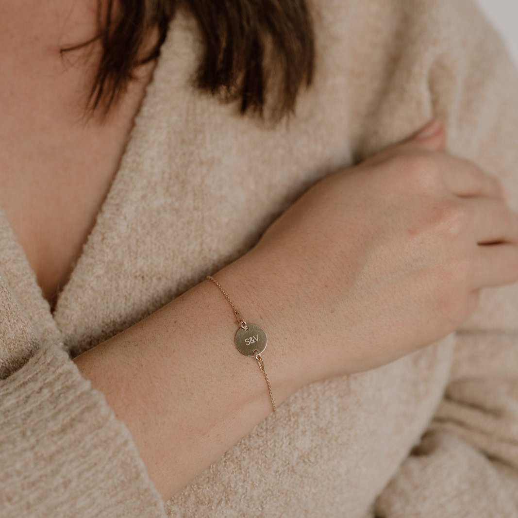 Gravur Armband mit runder Gravurplatte