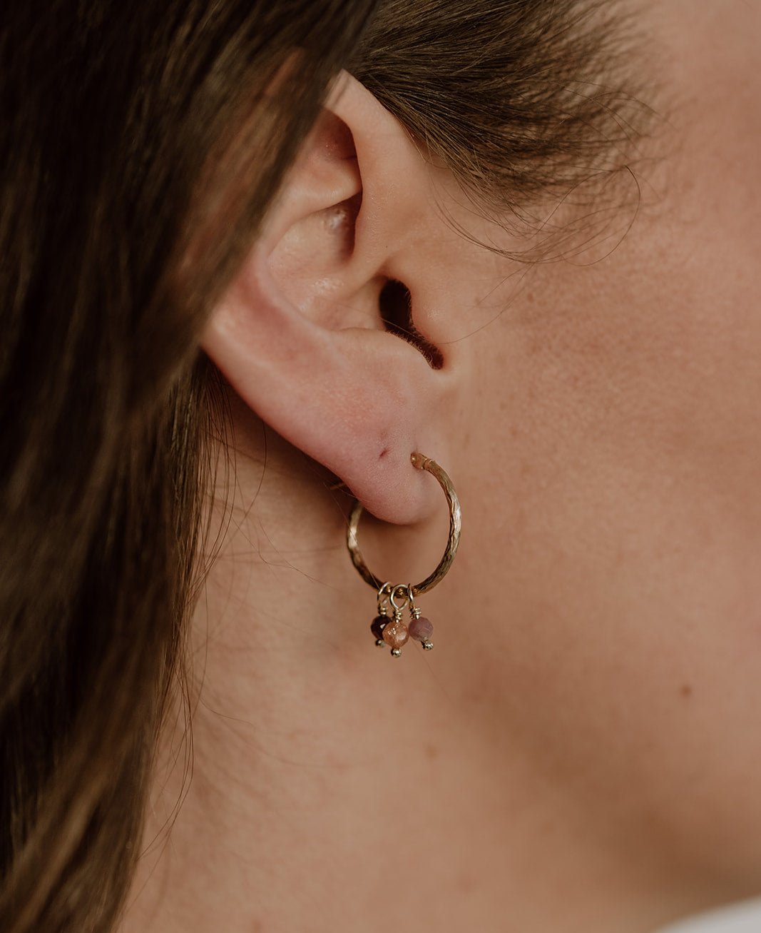 Vicky | Creole mit Edelstein rosa