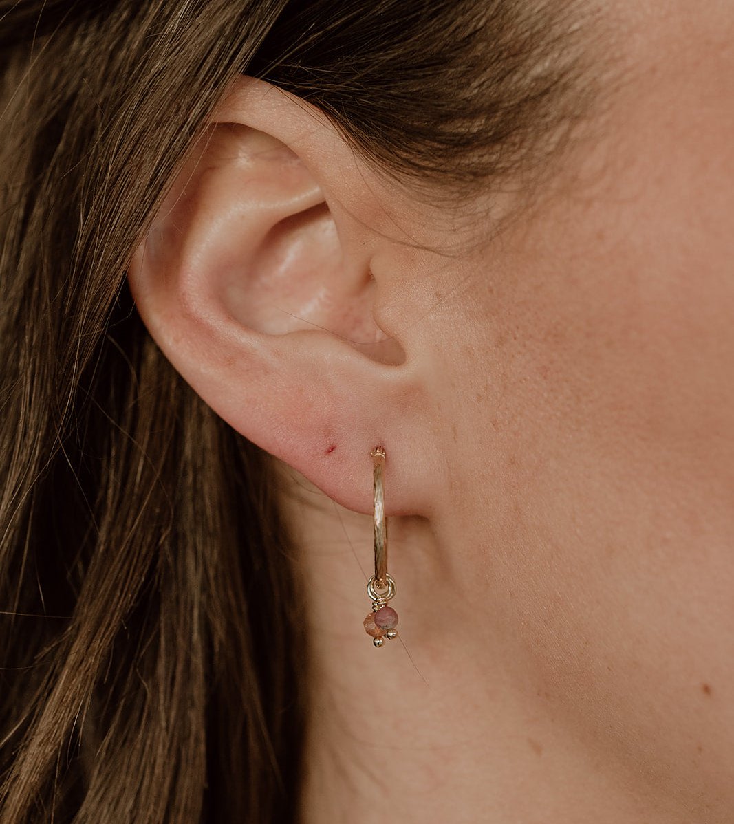 Vicky | Creole mit Edelstein rosa