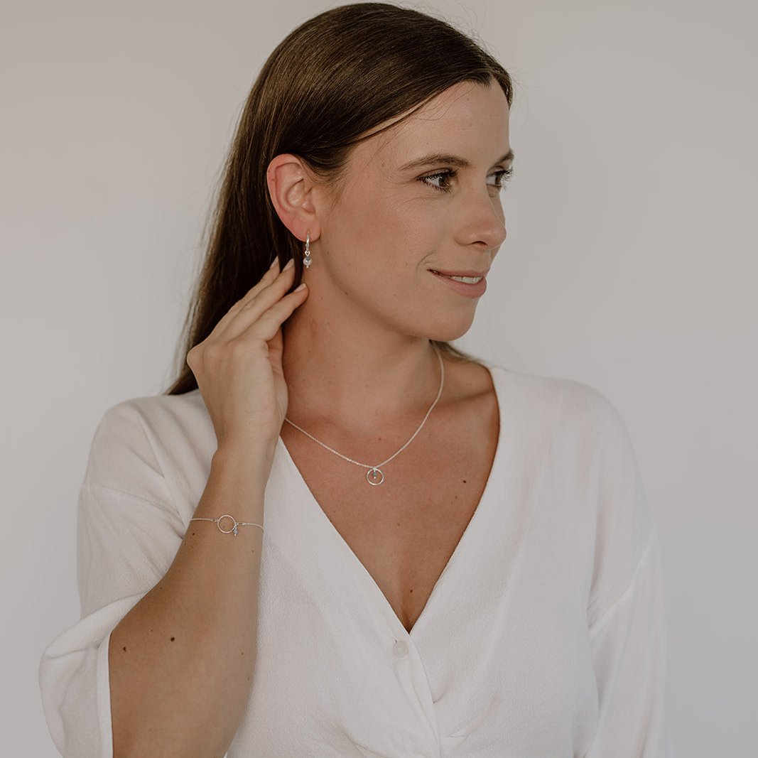 Esme | Creole mit Süßwasserperle & Edelstein