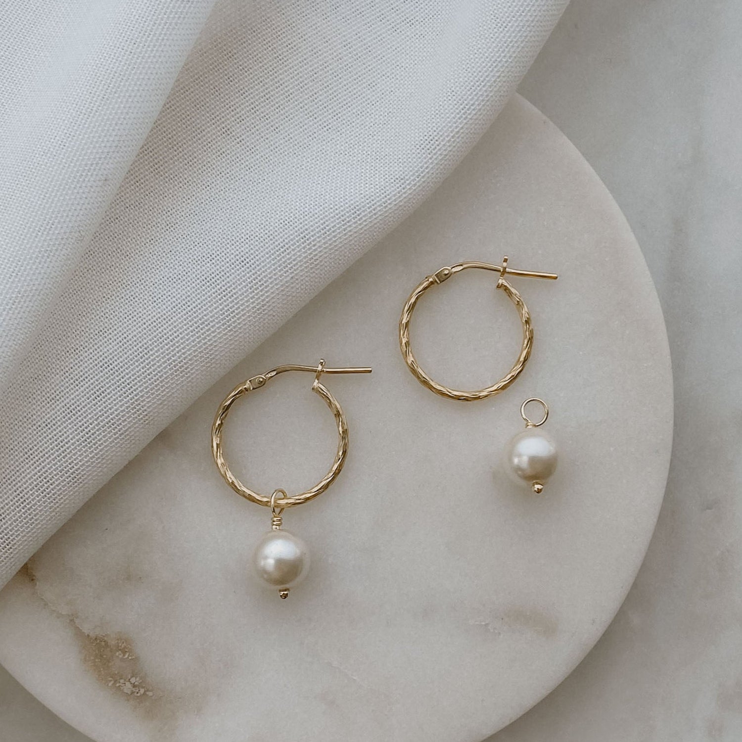 Creole mit Perle, Sterlingsilberschmuck, Perlenohrringe