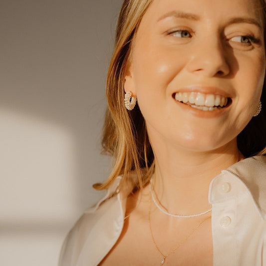 Rosalie | Creolen mit Glasperlen