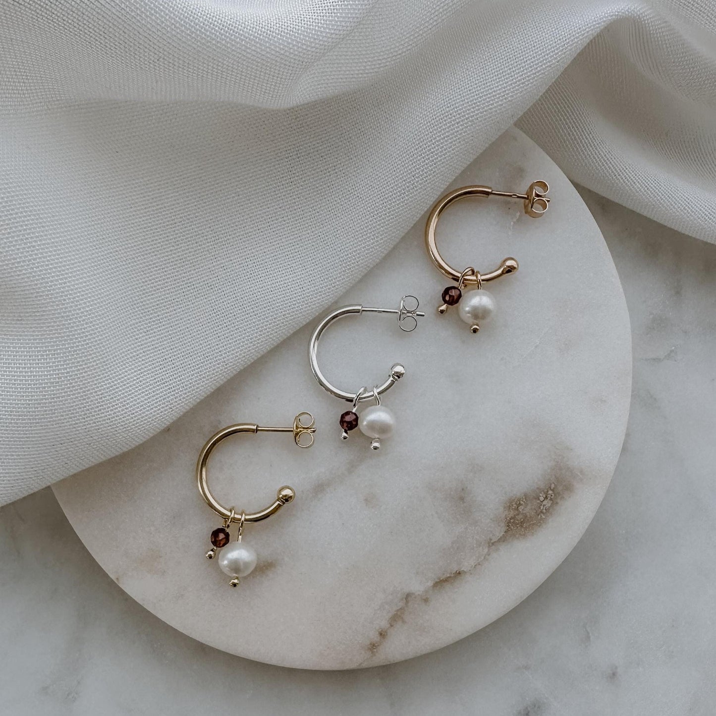 Esme | Creole mit Süßwasserperle & Edelstein